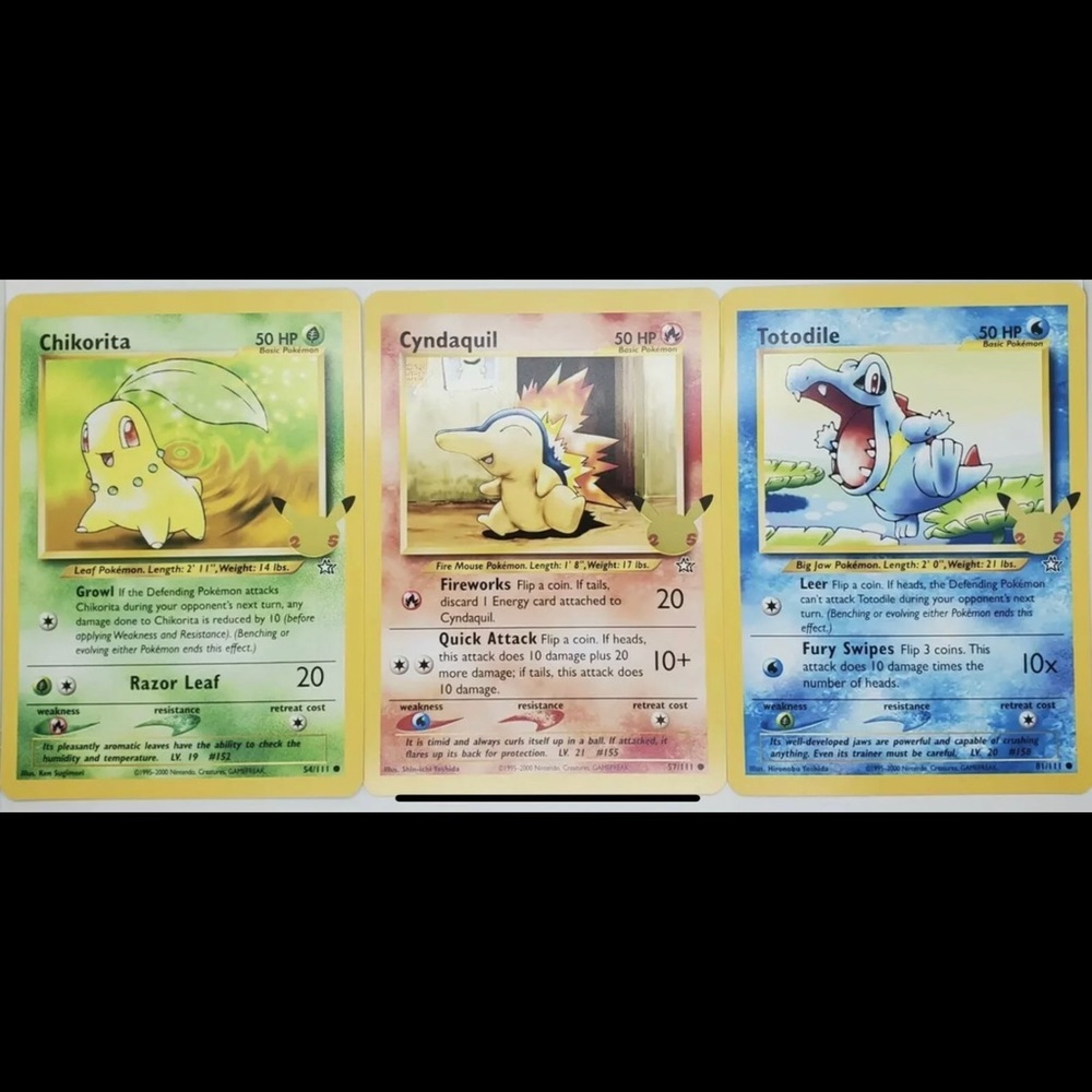 Pokemon Johto First Partner Pack: JUMBO CARDS ONLY Cyndaquil Totodile Chikorita